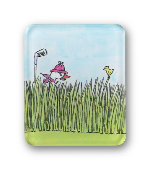 GOLFING DUCK SCENE MAGNET